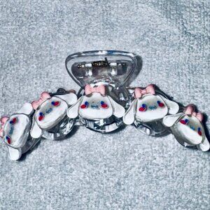 Sanrio Cinnamoroll with pink bow Clear Hair Claw Clip